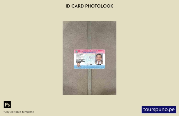 Plantilla FRONTAL lista para imprimir con foto de identificación de Paraguay